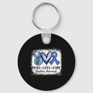 Chaveiro Cinza Azul de Fita Azul com Amor de Paz Descoberta