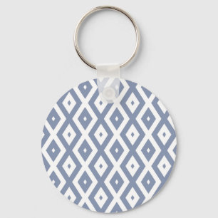 Chaveiro Cinza azul e padrão de diamante branco