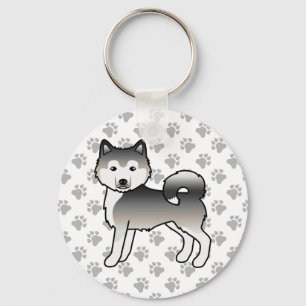 Chaveiro Cinza do Alasca Malamute - Cão e patas