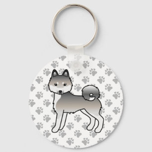 Chaveiro Cinza E Galáxia Branca Klee Kai Cute Dog & Paws