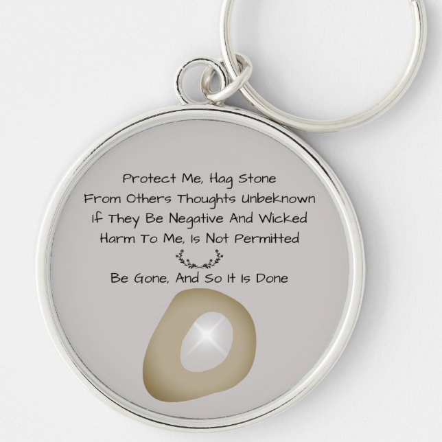 Chaveiro Cinza Espelho Celta de Proteção contra a Pedra da  (Frente)