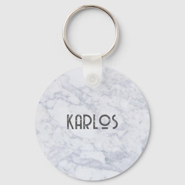 Chaveiro Cinza faux marble background 2 (Frente)