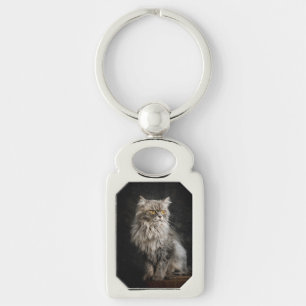 Chaveiro Cinza Fluffy Cat