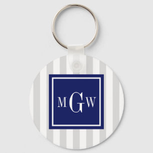 Chaveiro Cinza Lt Marinho de distribuição branca 3 Monogram