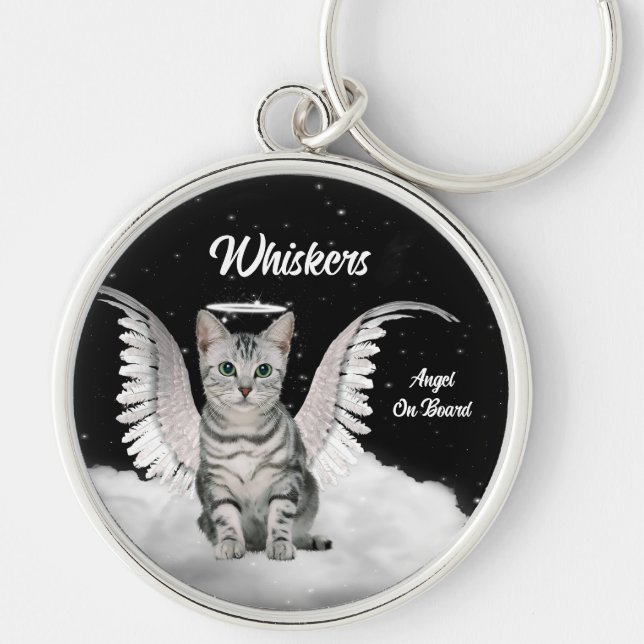 Chaveiro Cinza por Angel Cat Sweet Personalizado (Frente)