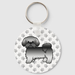 Chaveiro Cinza Shih Tzu Cute Cartoon Dog Ilustração