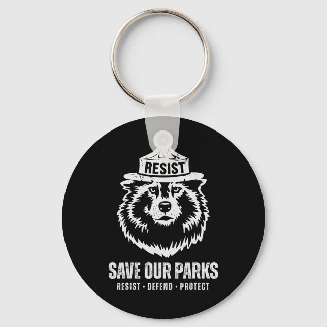 Chaveiro Cinza Wolf Bear Resiste Protege Mulheres do Parque (Frente)