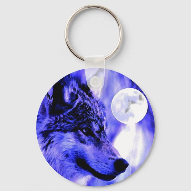 Chaveiro Cinza Wolf & Moon (Frente)