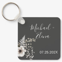 Cinzas Escuras e Casamento Floral Branco