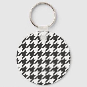 Chaveiro Cinzas sem costura houndstooth, padrão preto e bra