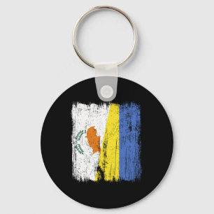 Chaveiro Cipre Ucrânia Meia Bandeira Cipriota Herança Ucran