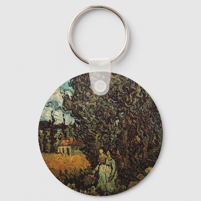 Chaveiro Ciprestes e Duas Mulheres de Vincent van Gogh (Frente)
