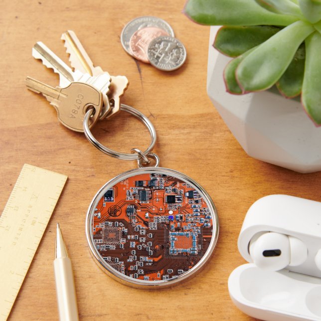 Chaveiro Circuito Impresso Conjunto PCB Circuito Laranja Co (Mesa)