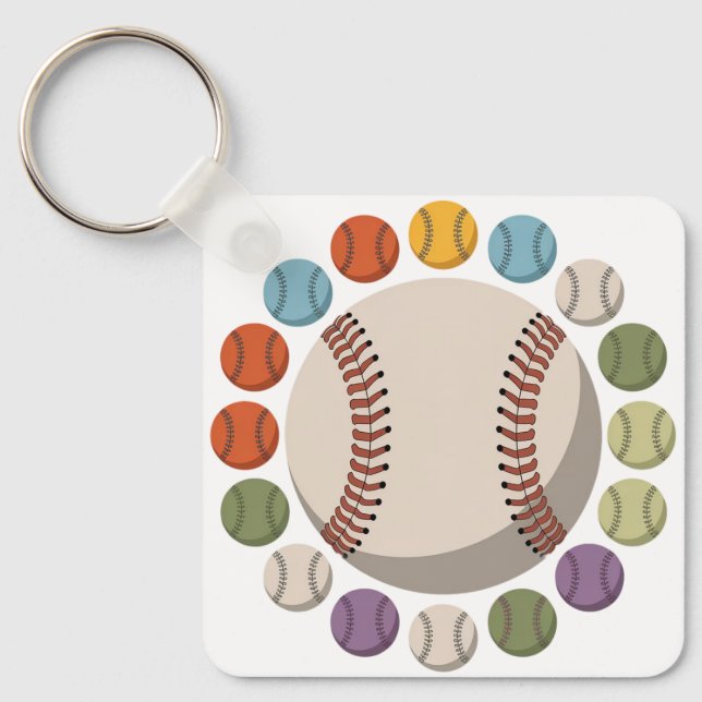 Chaveiro Círculo Colorido de Baseball (Frente)