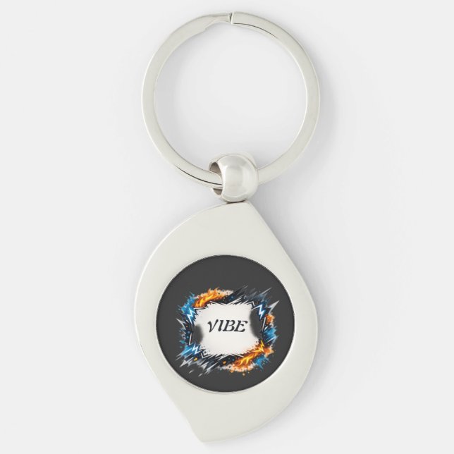 Chaveiro Círculo de Energia – Design de Texto Personalizáve (Frente)