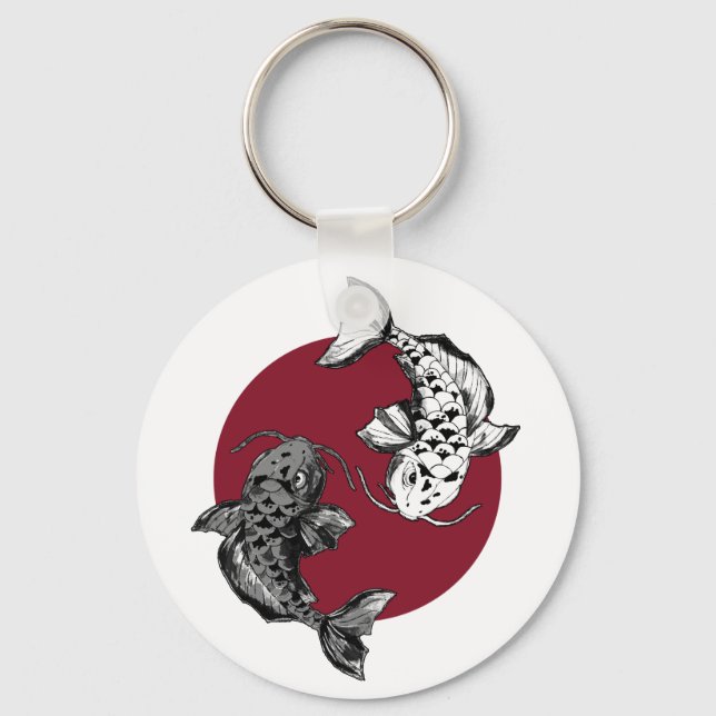 Chaveiro Círculo de Peixe Koi Japonês (Frente)