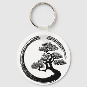 Chaveiro Círculo do zen de Enso e árvore dos bonsais