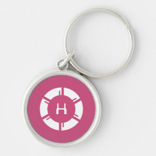 Chaveiro Círculo Físico-Virtual com Rosa de Monograma Perso
