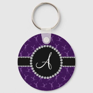 Chaveiro Círculo preto de animação roxo monograma