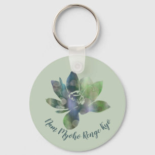 Chaveiro Círculo Verde Espirituoso Flor Lotus Nam Myoho Ren