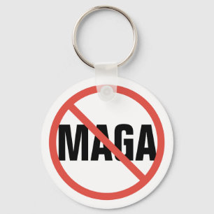Chaveiro Círculo Vermelho Sem Sinal Anti-MAGA Opinião Polít