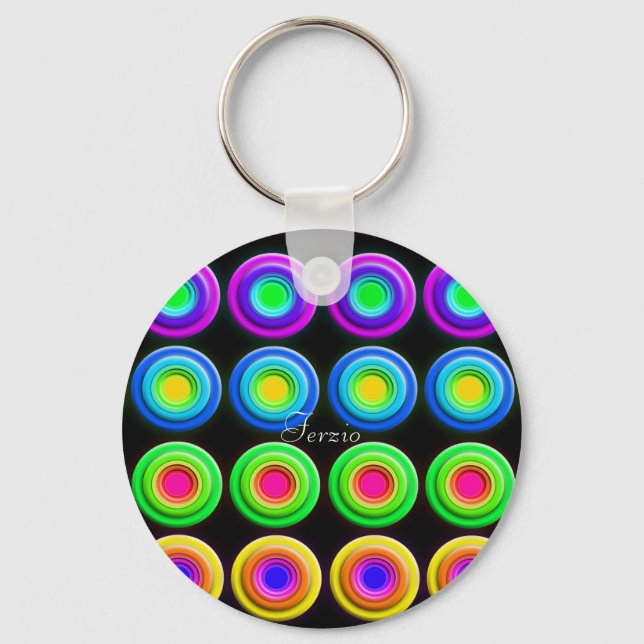 Chaveiro Círculos 3D Coloridos Funk (Frente)