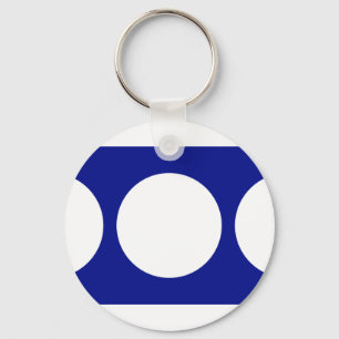 Chaveiro Círculos brancos em azul