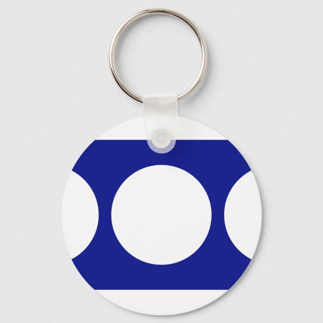 Chaveiro Círculos brancos em azul (Frente)