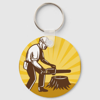 Chaveiro cirurgião arborista retro de motosserra