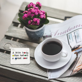 Chaveiro Citação da letra branca negra, excelente alma