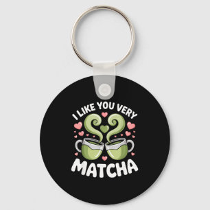 Chaveiro Citação de Chá Matcha Pun de Chá Verde Eu Gosto Mu