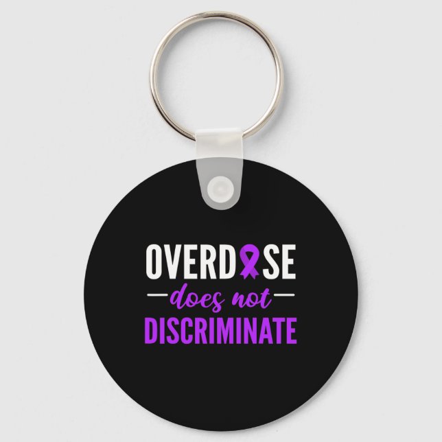 Chaveiro Citação de design de fita roxa não discrimina (Frente)