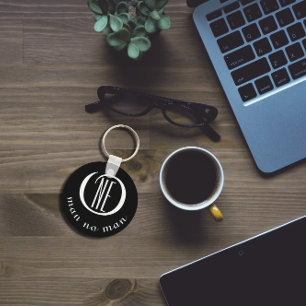 Chaveiro Citação de encorajamento preto de um homem nenhum 