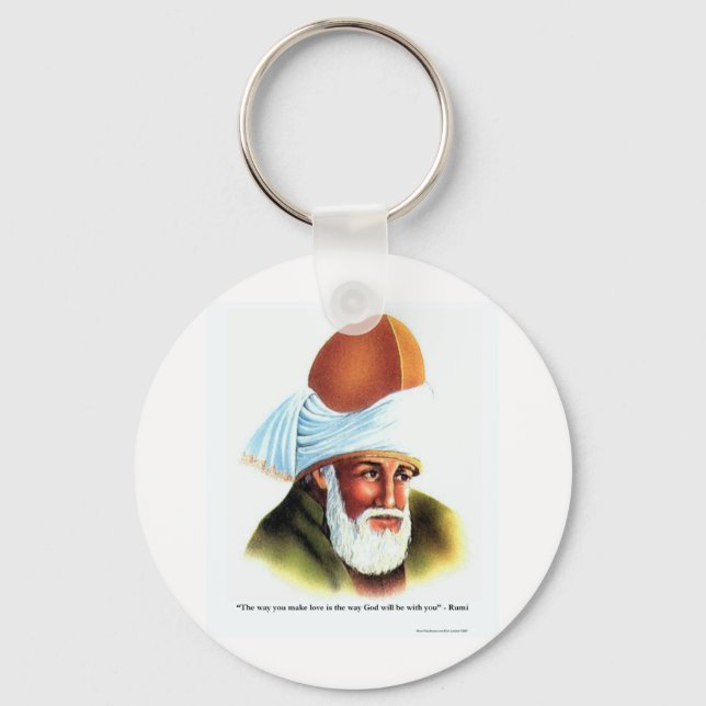 Chaveiro Citação de Rumi "Faça Amor" em Camisetas, Canecas, (Frente)