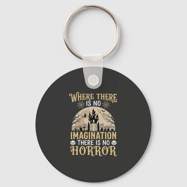 Chaveiro Citação de Terror de Halloween Castelo Assombrado  (Frente)