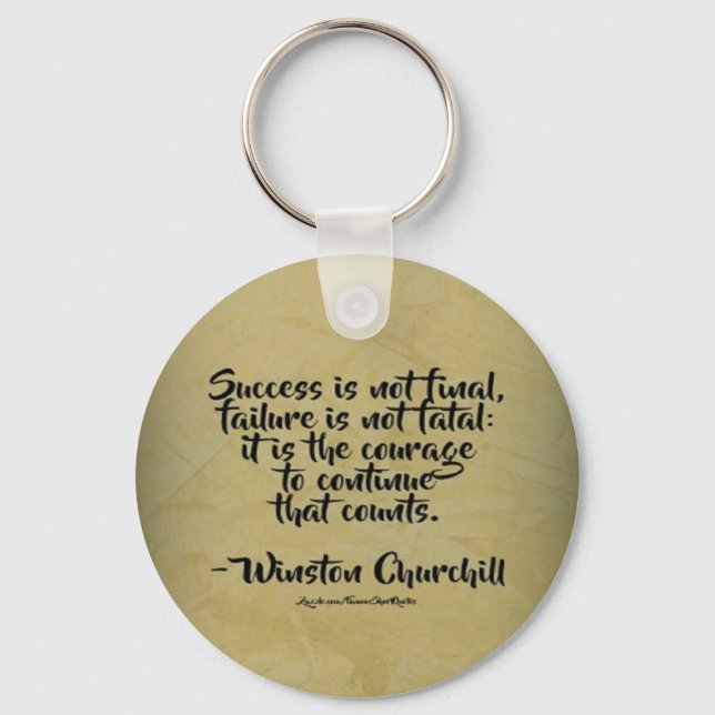 Chaveiro Citação de Winston Churchill; Sucesso (Frente)