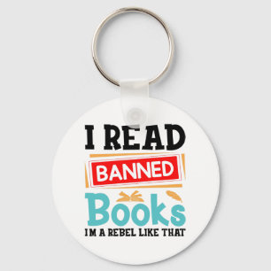 Chaveiro Citação Divertida Eu Leio Livros Proibidos Rebelde