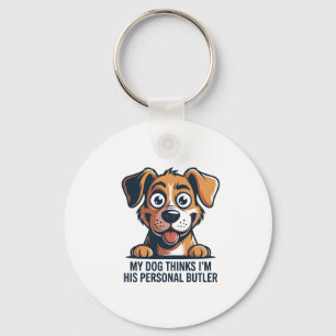 Chaveiro Citação engraçada de cachorro mordomo desenho anim