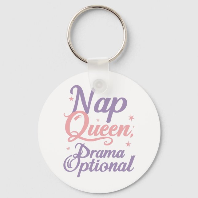 Chaveiro Citação engraçada "Rainha da Soneca Drama Opcional (Frente)
