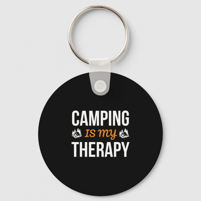 Chaveiro Citação externa relaxante acampamento é terapia na (Frente)