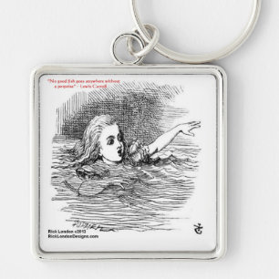 Chaveiro Citação Gráfica e Familiar de Lewis Carroll