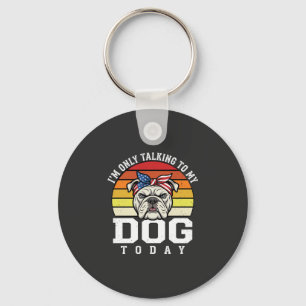 Chaveiro Citação Retro Engraçada Amante de Cachorro Bulldog