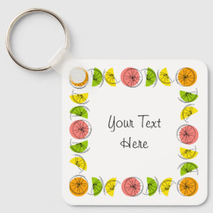 Chaveiro Citrus Square Text Aluminium de dupla face