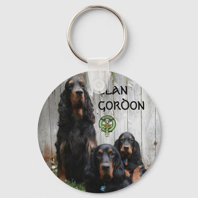 Chaveiro CLÃ GORDON, Pingente Gordon Setter (Frente)