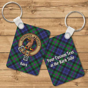 Chaveiro Clan Baird Crest sobre Tartan