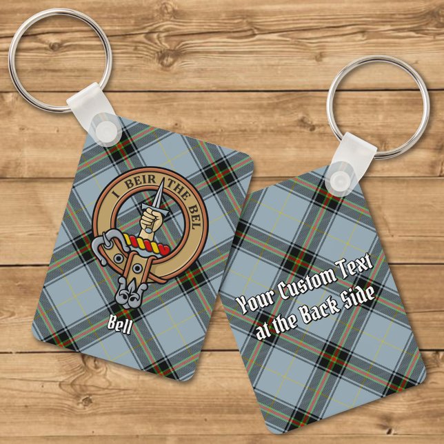 Chaveiro Clan Bell Crest sobre Tartan (Criador carregado)