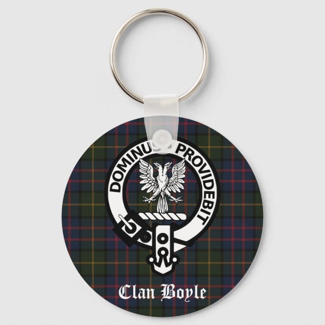 Chaveiro Clan Boyle Crest & Tartan (Frente)