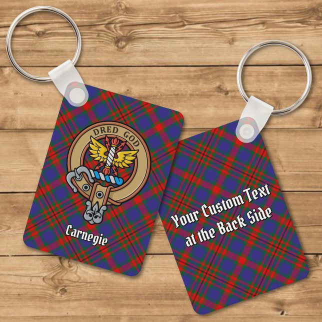Chaveiro Clan Carnegie Crest sobre Tartan (Criador carregado)