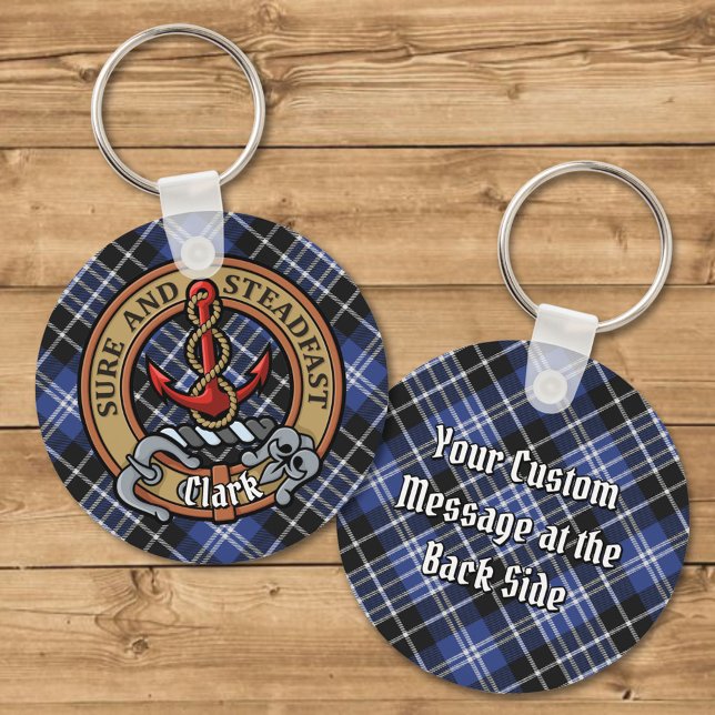 Chaveiro Clan Clark Crest sobre Tartan (Criador carregado)