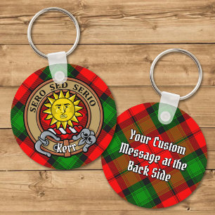 Chaveiro Clan Kerr Crest sobre Tartan
